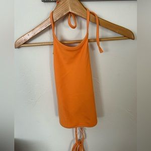 Orange Backless Cotton Tank Top